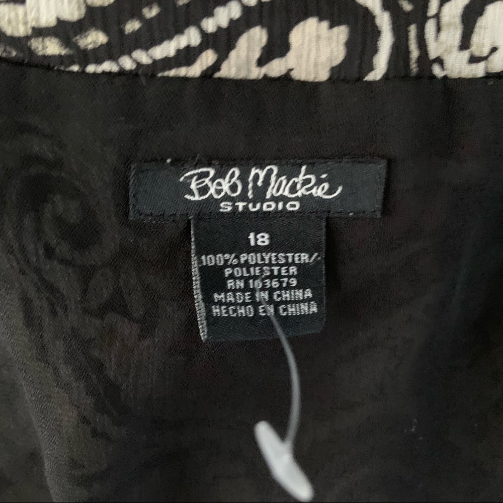 Bob Mackie Studio Plus Size 18 Sheer Layered Paisley Beaded V Neck Top Blouse - Picture 11 of 13